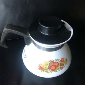 Vintage Corningware Floral Design Metal Teapot
